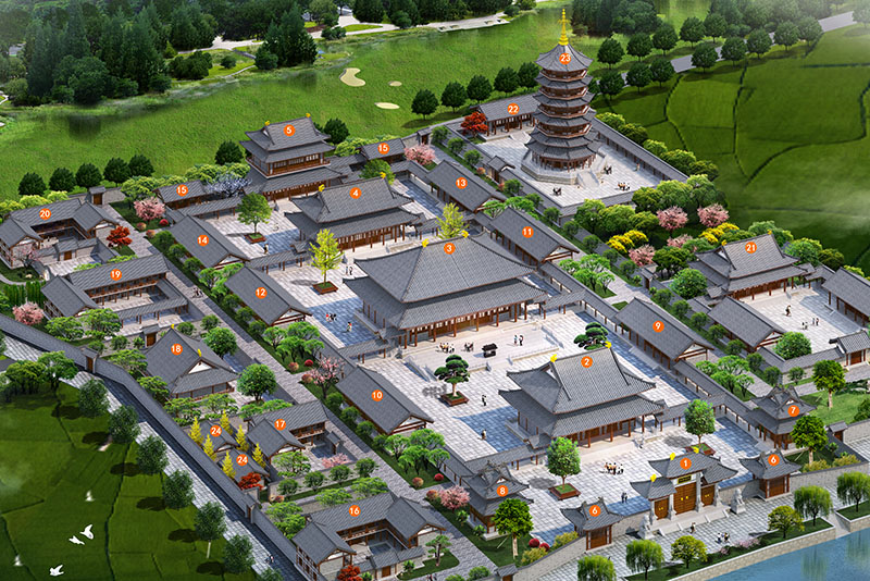 古建祠堂建筑設(shè)計效果圖